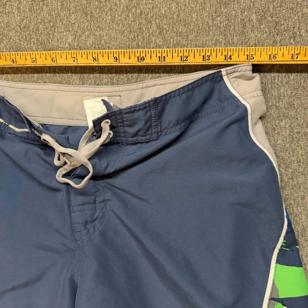 Nike‎ Swim Mens Blue Tropical Floral Board Shorts Size 30 Cargo Pocket Trunks